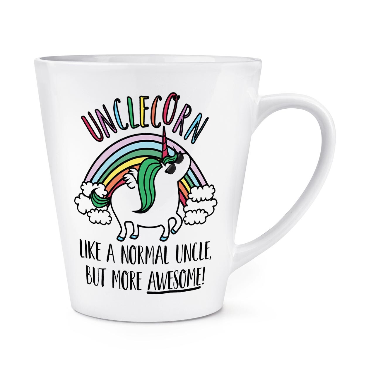 Unclecorn Unicorn Like A Normal Uncle Awesome 12oz Latte Mug Cup Birthday Funny