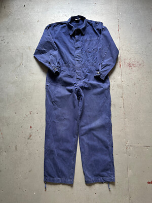 Germany military ドイツ軍オーバーオール　vintage 80s Vintage German Army Bundeswehr HBT Twill Mechanic Blue