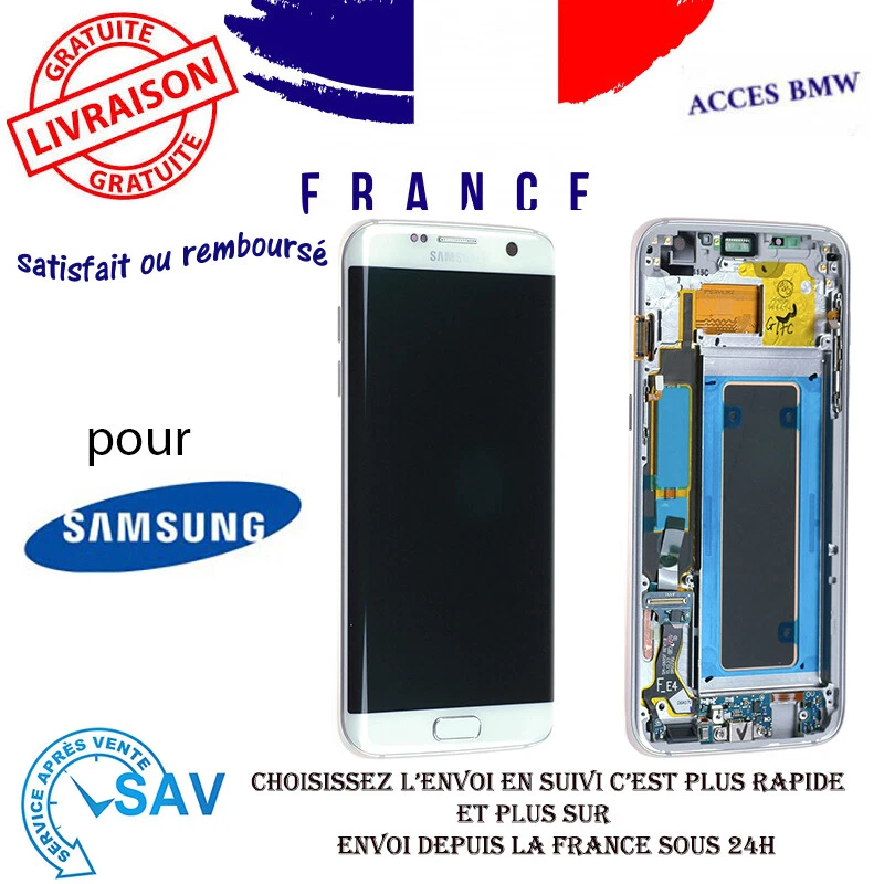 Originale Ecran LCD Complet Blanc Pour Samsung Galaxy S7 edge G935F Avec Châssis - Photo 1/1