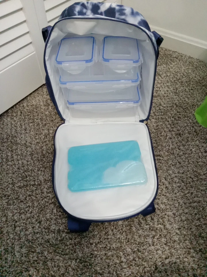 Fit & Fresh insulated lunch bag/back pack with 4 containers & reusable ice pack - Image 2 of 4