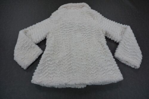 Patagonia Jacket Girls Medium 10 Solid White Cream Faux Pelage Dress Coat Button - Picture 3 of 13
