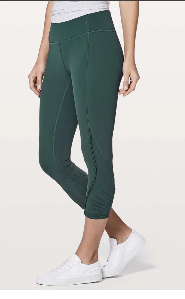 EUC Lululemon Wunder Under Crop (Hi-Rise) Pleat 21 Teal Shadows size 6 |  eBay
