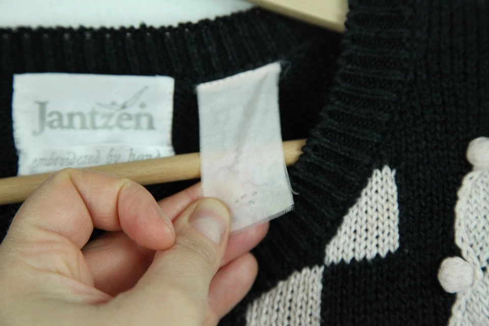 Suéter Pullover Vintage Grande Op Art Maximalista Funky Floral Cuadros Años 90 Foto 3 de 4