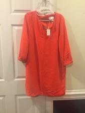Corwik Dalia Collection Coral V-Neck Shift Dress 10 NWT