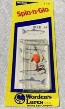 Vintage     Worden's          Spin - N - Glo      Size 14          Flame / White