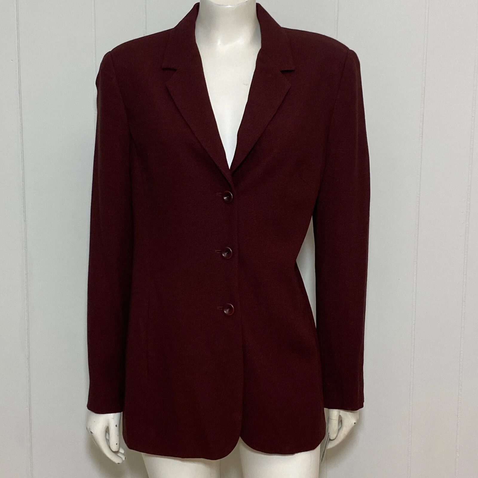 VERSACE Giacca vintage Gianni blazer donna 12 misto lana rosso bruciato 3 bottoni nuova con etichetta