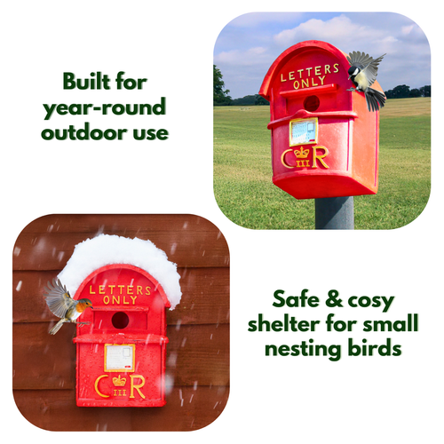 Post Box Bird House Letter Box Wall Hanging Birds Nest Garden Wildlife Nesting - Picture 15 of 24