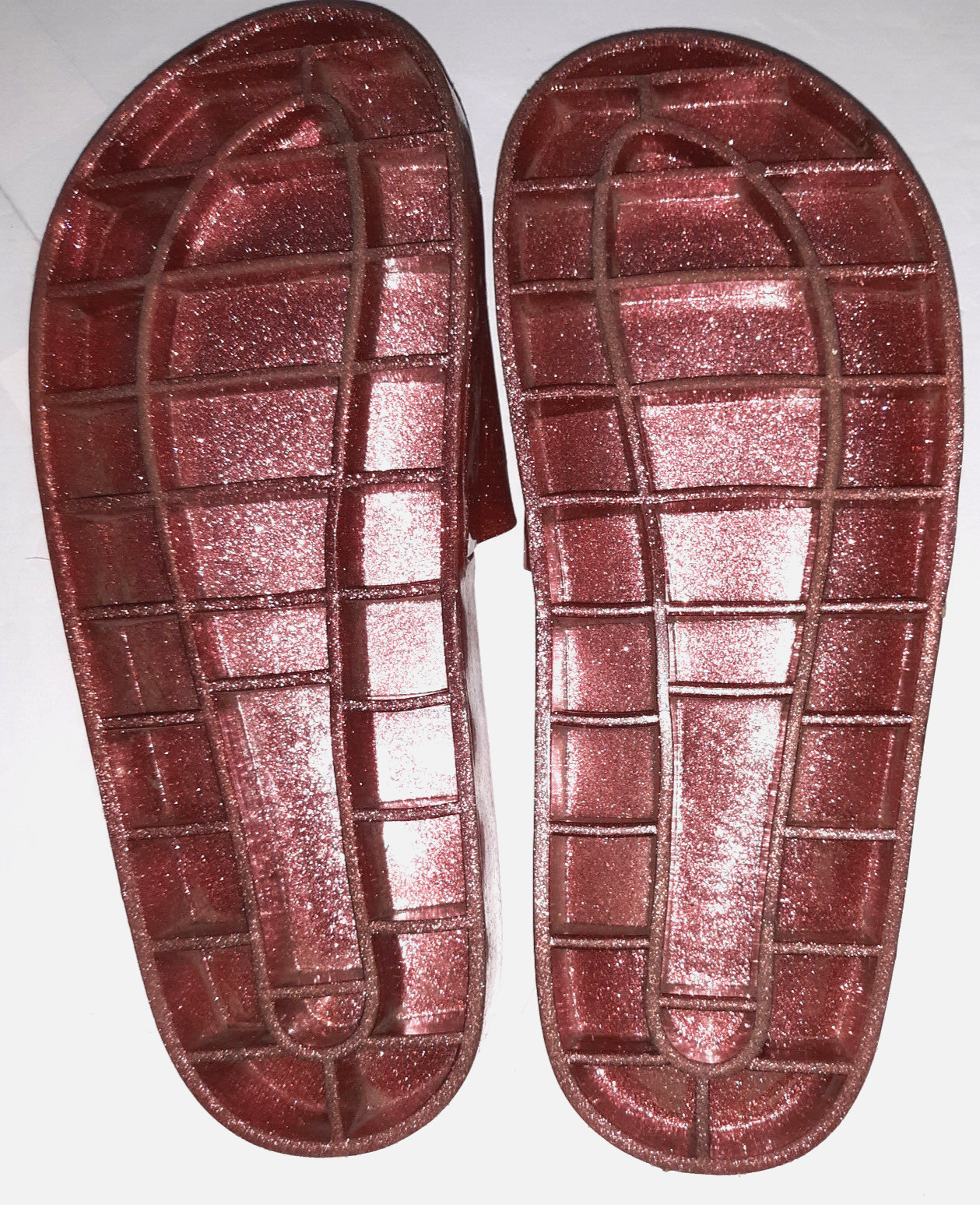womens glitter jelly slides