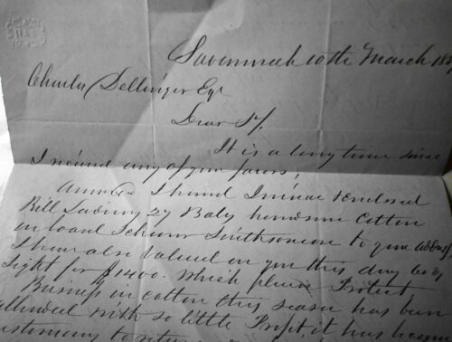 Lettre 1859 Savannah Georgia sur le commerce du coton - A. R. Gordon à Charles Dellinger - Photo 2 sur 4