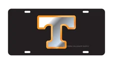 UT UNIVERSITY OF TENNESSEE Volunteers Black Mirrored License Plate / Car Tag