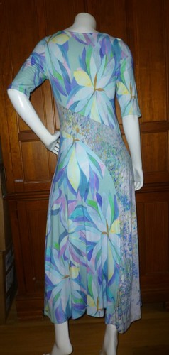~ SOFT SURROUNDINGS ~ Pastel Colorful print stretch Jersey maxi Stella Dress S - Picture 6 of 9