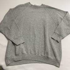 Fruit Of The Loom VTG Grey Solid Blank Crew Neck Sweatshirt Size XL Rare