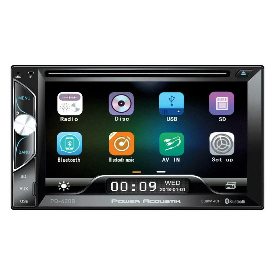 Power Acoustik PD620HB 2DIN DVD MP3 Bluetooth 6.2" Touchscreen - Image 2 of 4