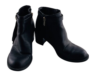 Circus by Sam Edelman Women's Ankle Boots size Black Faux Leather  Fringe - Main Image