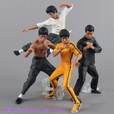 New 4Pcs/set Bruce Lee Action Doll Toy Series Doll Statue Bruce Lee Model Gift