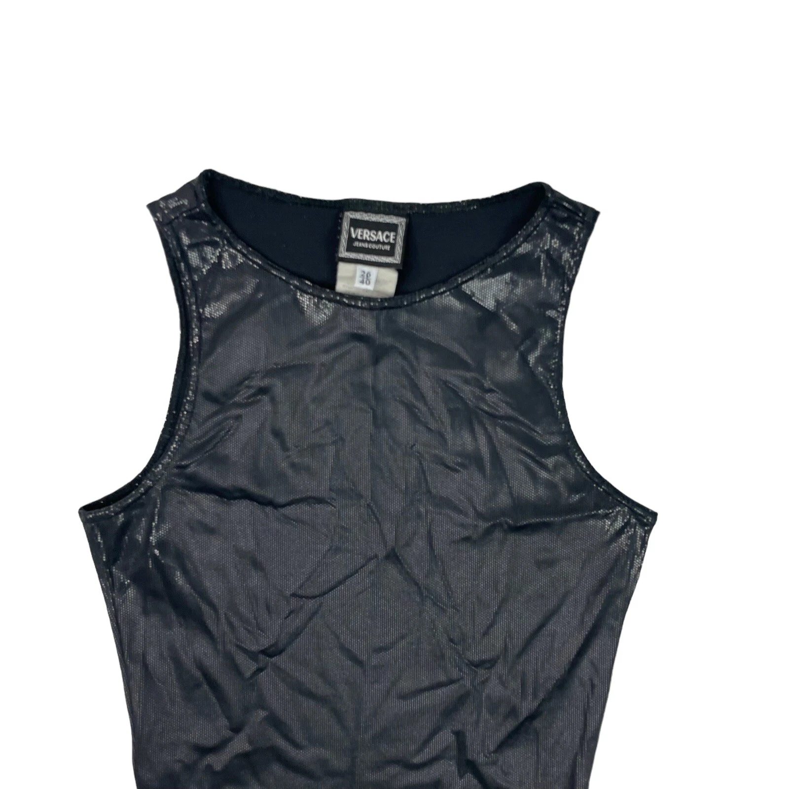 Abito vintage Versace Jeans Couture slim nero con brillantini donna XS