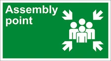 Assembly Point Safety OSHA / ANSI Aluminum METAL Sign