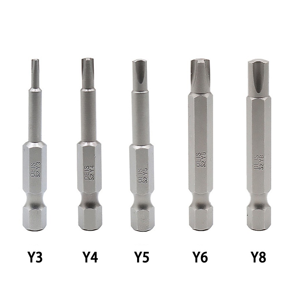 Robust 5Pcs Y Shaped Screwdriver Bits Set with 50mm Length for Y3 Y4 Y5