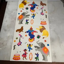 Vintage Early 90’s Mrs. Grossman’s Stickers Circus Animals Lot of 25 Half Sheets
