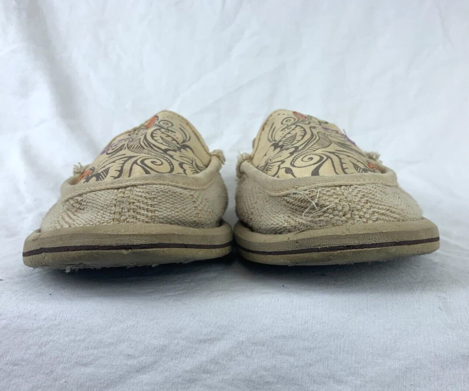 Zapatos de playa Sanuk Paisley cómodos para mujer 9 lona tostada floral punta simulada sin cordones Foto 3 de 4