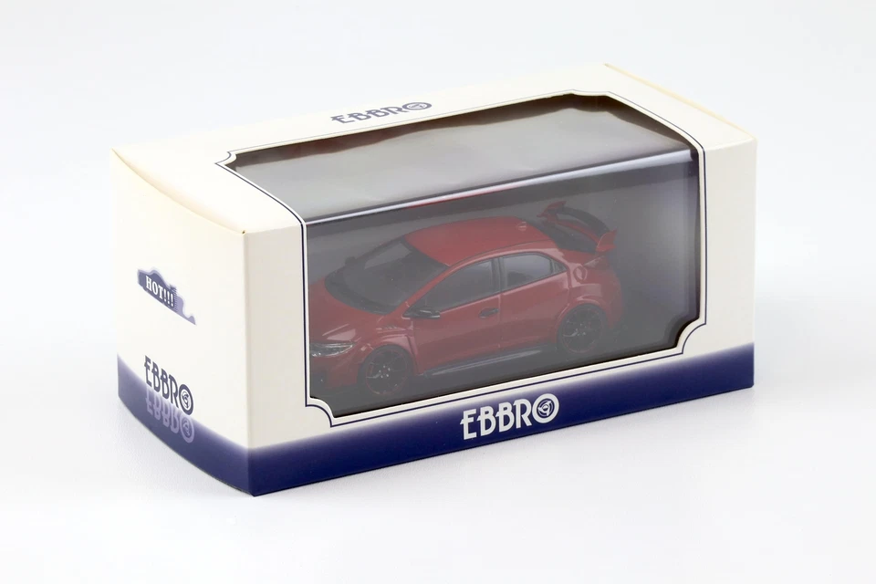 1:43 Ebbro Honda Civic Type R 2015 UK License Plate Milano Red - Immagine 3 di 3
