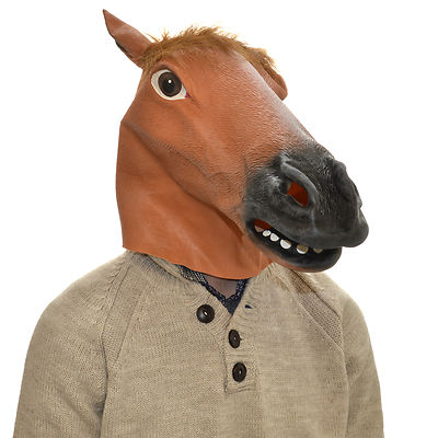 Pferdekopf-Maske Aus Latex, Braun – Vollgesichtsmaske Für Cosplay, Halloween & Kostümpartys