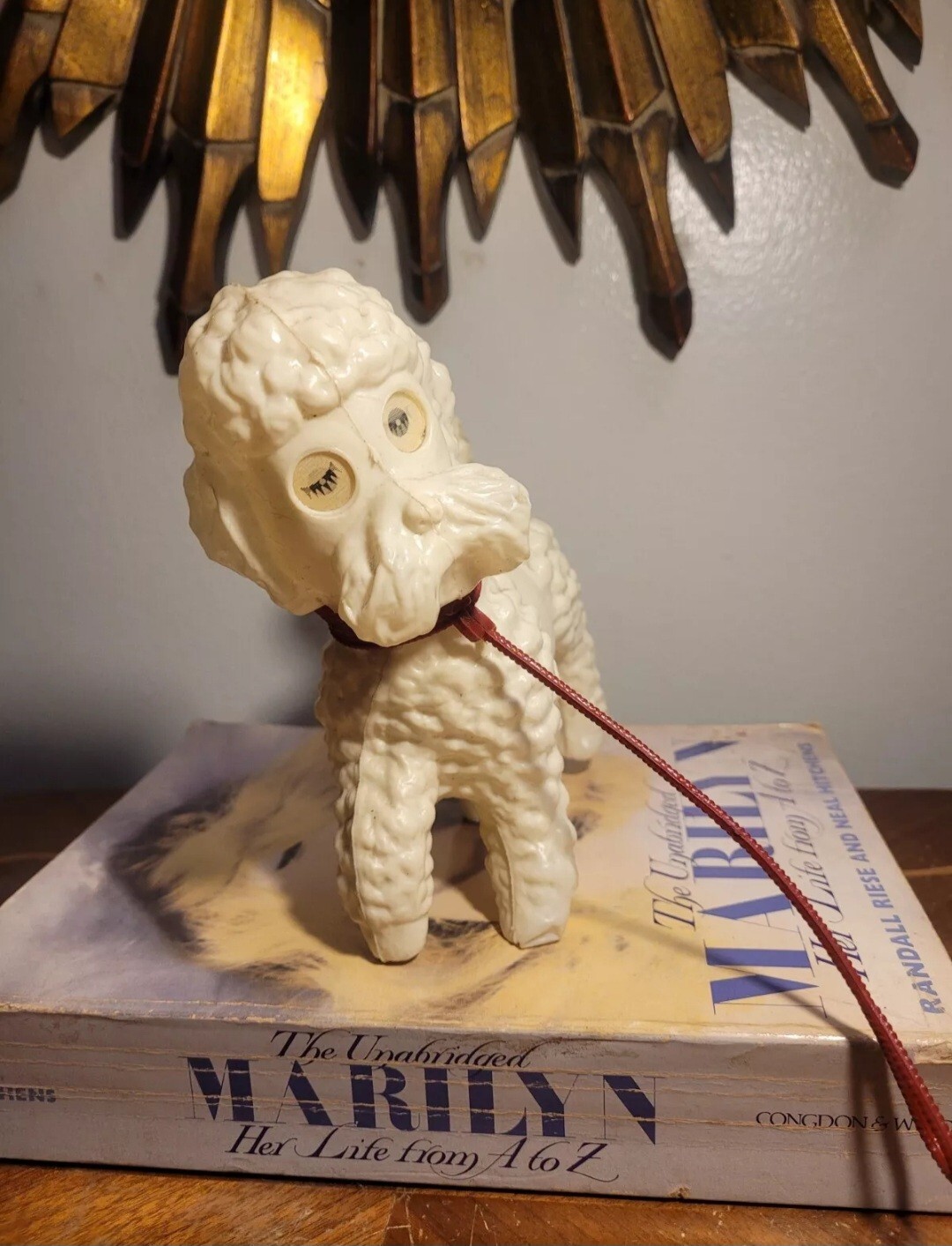 Vintage Hong Kong Plastic Winking Poodle Dog Toy