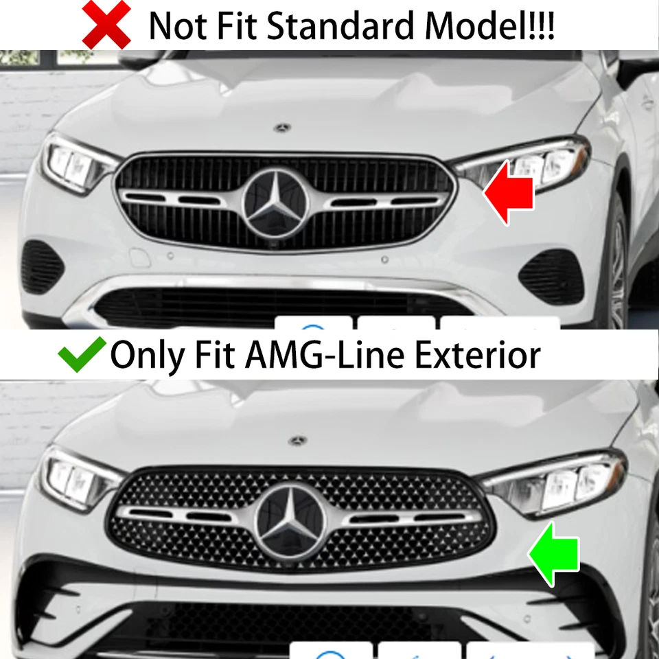 Parrilla de parachoques delantero estilo GT para Benz GLC X254 GLC300 GLC43 AMG 2023-2025 Foto 2 de 4