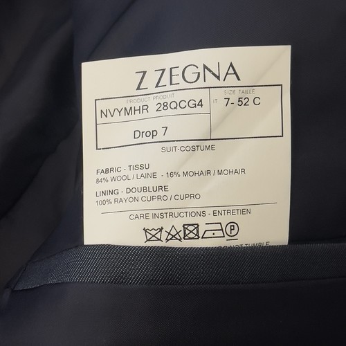 Tuta E Zegna uomo US42R EUR 52 Drop 7 blu lana mohair pantaloni firmati W34 L25 - Foto 9 di 24