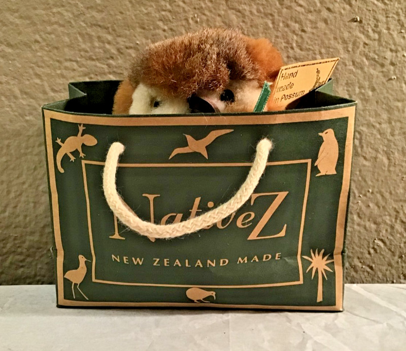 OWLS! NEW NativeZ plush MORE PORK OWL w/tags, paper & bag, possum fur, 1 owner