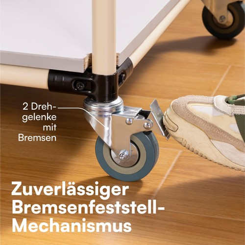 Schwerlastrollen 75 mm - Rollen für Möbel - 4er Set Gummi Lenkrollen mit Bremse - Photo 3/7