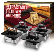 Tie Down Anchors Retractable Truck Bed Top Side D Ring 4 Pieces-Center