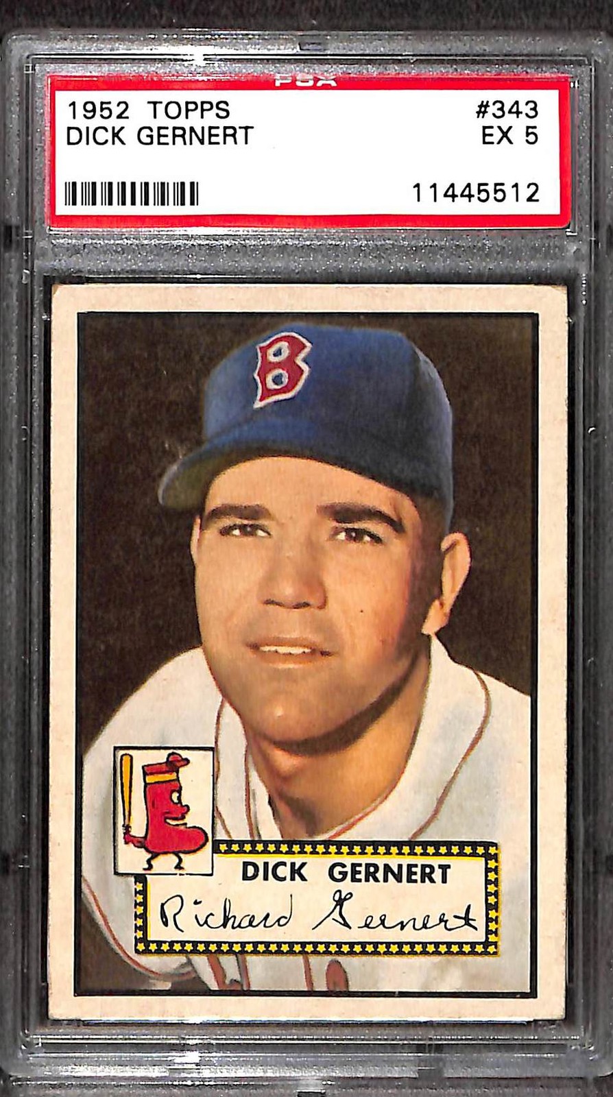 1952 TOPPS #343 DICK GERNERT PSA 5 EX 11445512