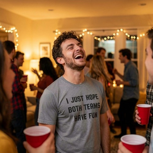 Lustiges Herren-T-Shirt I Just Hope Both Teams Have Fun Football Baseball Shirt - Bild 3 von 8