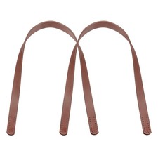 Leather Bag Handle, 2Pcs 23.6" l 1/16" W Leather Purse Strap, Light Coffee Color