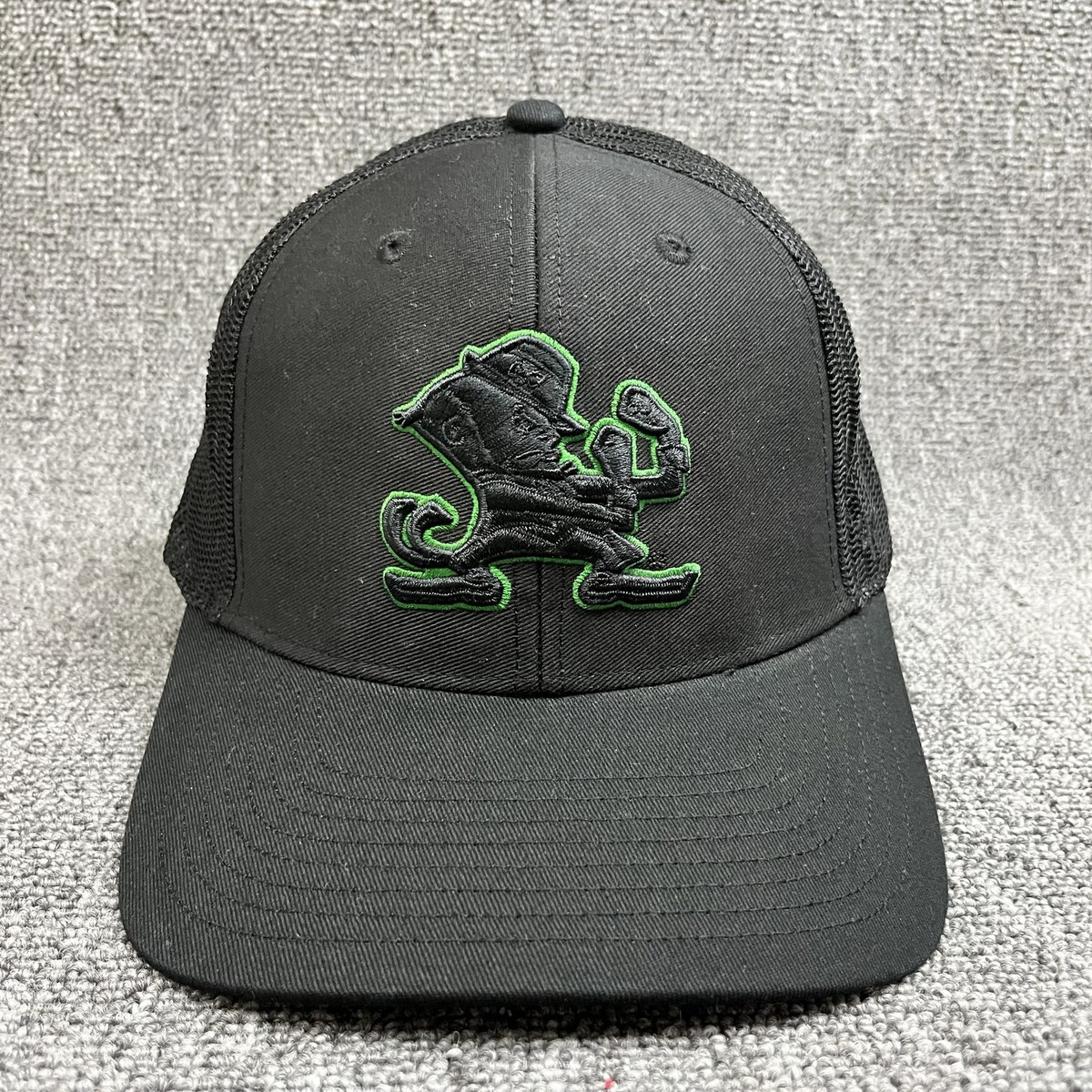'47 Brand Notre Dame Fighting Irish Leprechaun Trucker Hat Snapback Black Green