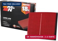 K N Engine Air Filter: Long Life 18,000 Mile Replacement Air Filter: Compatible
