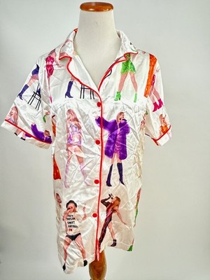 TAYLOR SWIFT Eras print satin top shirt Women's L