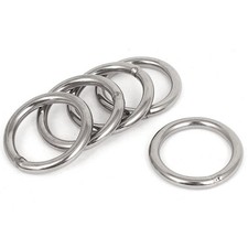 2X(40mm x 5mm Stainless Steel Webbing Strapping Welded O Rings 5 Pcs F2R4)7207