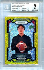 JULIAN SAYIN RC 2024 PANINI PRIZM DRAFT GOLD SHIMMER ROOKIE SP 5/15 BGS 9 MINT