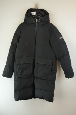 Aigle Womans Long Padded Black Puffer Jacket Anorak Parka Size 38 Outdoors Warm