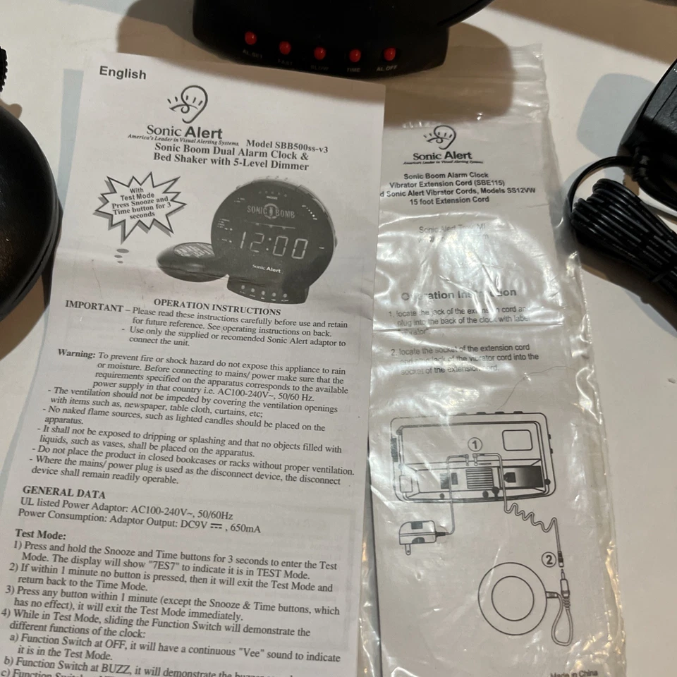 Sonic Bomb Reloj Despertador Extra Fuerte Rosa Caliente con Agitador de Cama Caja Abierta Envío Rápido Foto 4 de 4