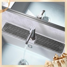 Stone Faucet Mat for Kitchen Sink, Diatomite Quick Dry Kitchen Sink Splash Gu...