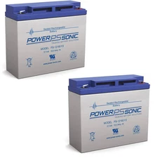 Power-Sonic PS-12180 F2 12V 18Ah AGM Rechargeable Battery - 2 Pack