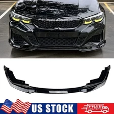 GT Style M Sport Gloss Black Front Bumper Lip 3PCS For 19-22 BMW G20 330i M340i