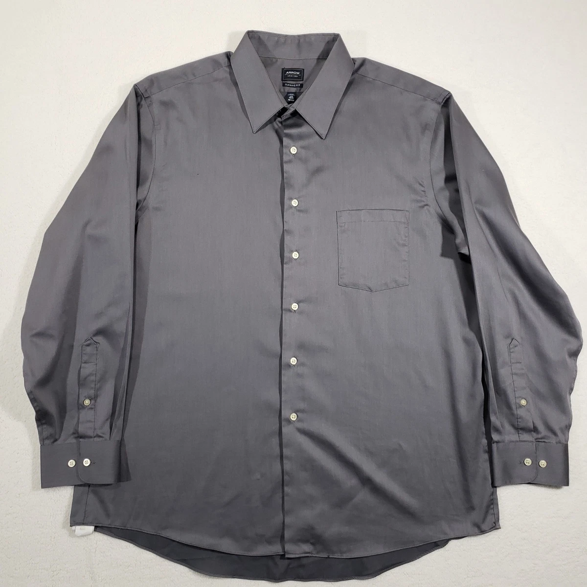 Arrow Classic Solid Long Sleeve Dress Shirts for Men for sale | eBay
