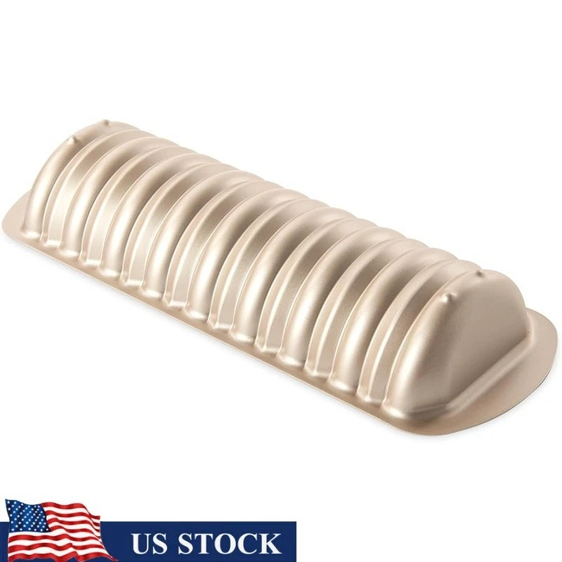 Nonstick Aluminum Ribbed Baking Pan Quick Breads Cakes Oven Safe Easy Release US