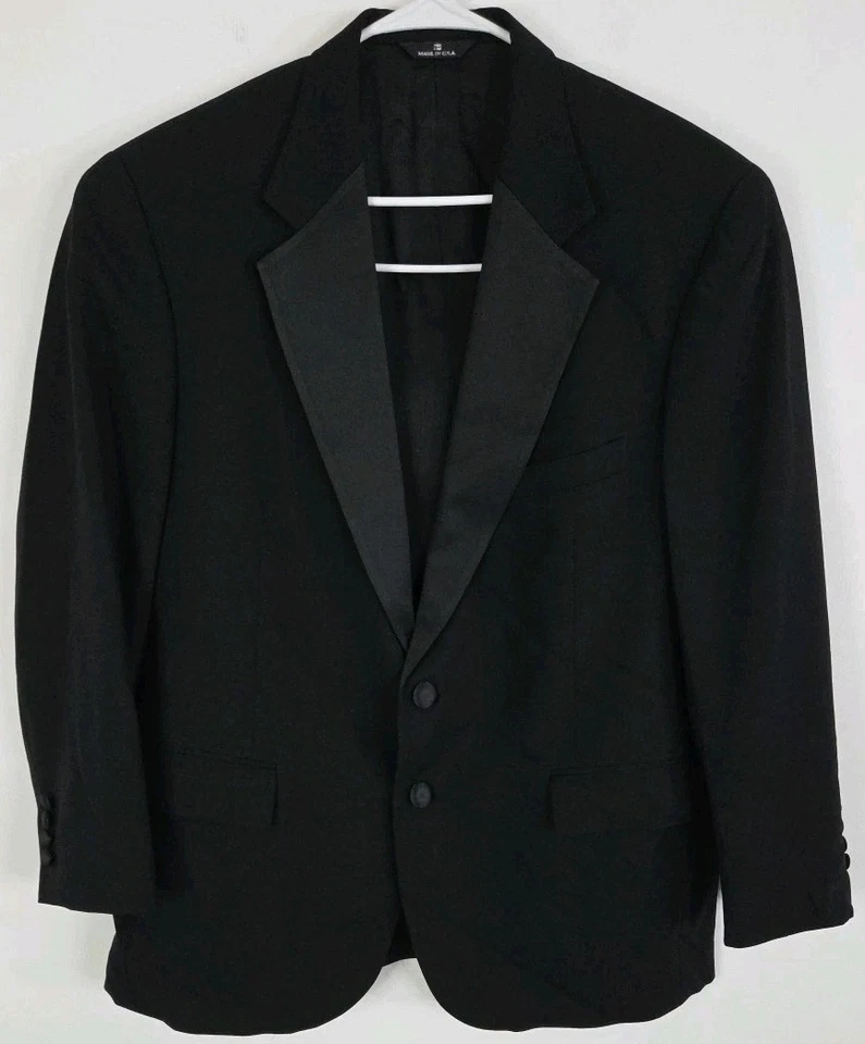 Esmoquin negro vintage Chaps para hombre, J: 44R, P: 38x31 Foto 3 de 4