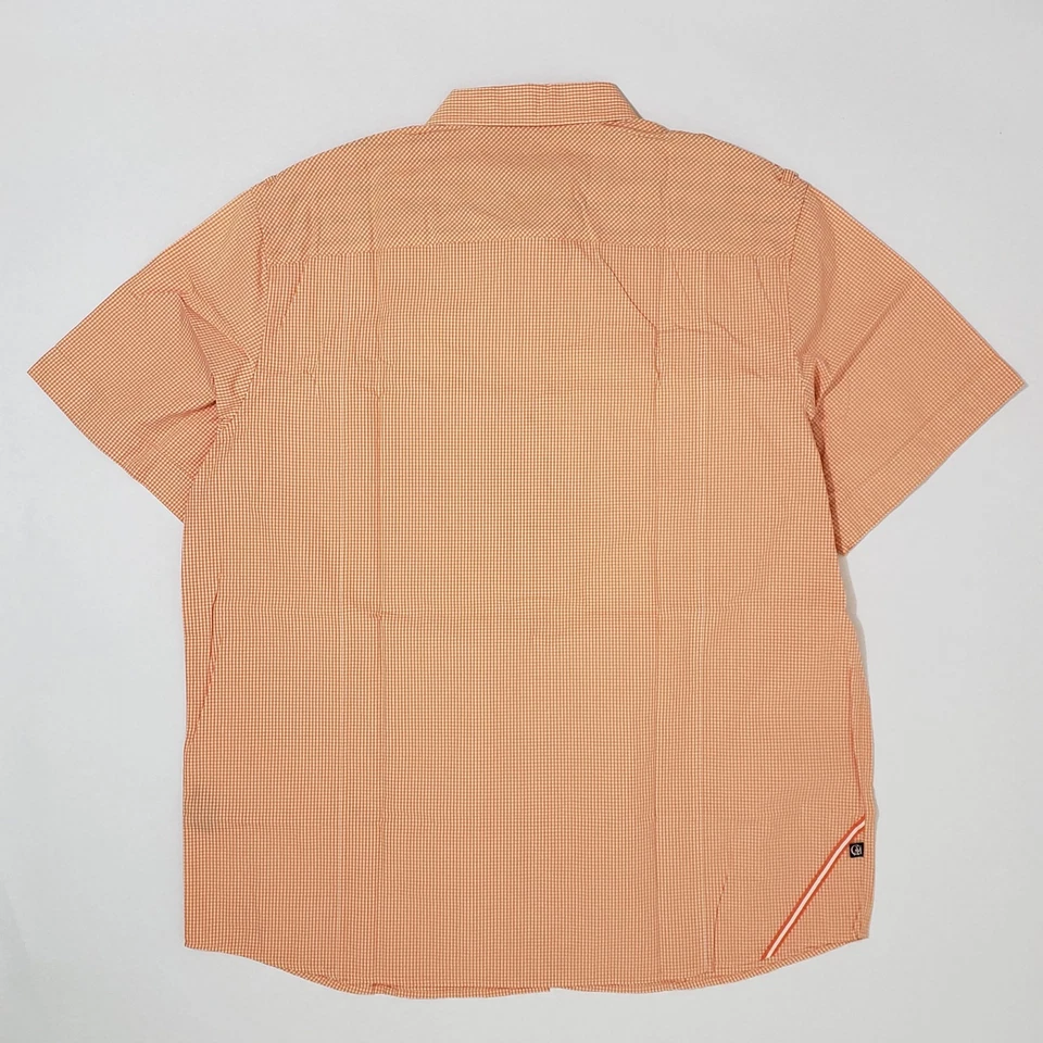 Cavi Orange Striped Short Sleeve Button-Up Shirt Mens XXXL 3XL - Image 2 of 4