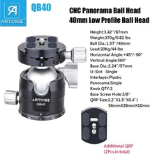 ARTCISE 40mm Low Profile Ball Head CNC Panoramic All-metal tripod Head